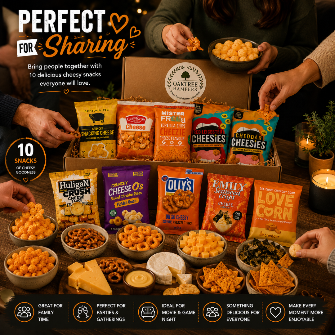 Ultimate Assorted Cheese Snacks Hamper - 10 Premium Variety of Cheese Crisps, Ollys Pretzel Thins, Crackers & Snacking Cheese Bites Bundle | Gourmet Cheesy Snacks Gift Set