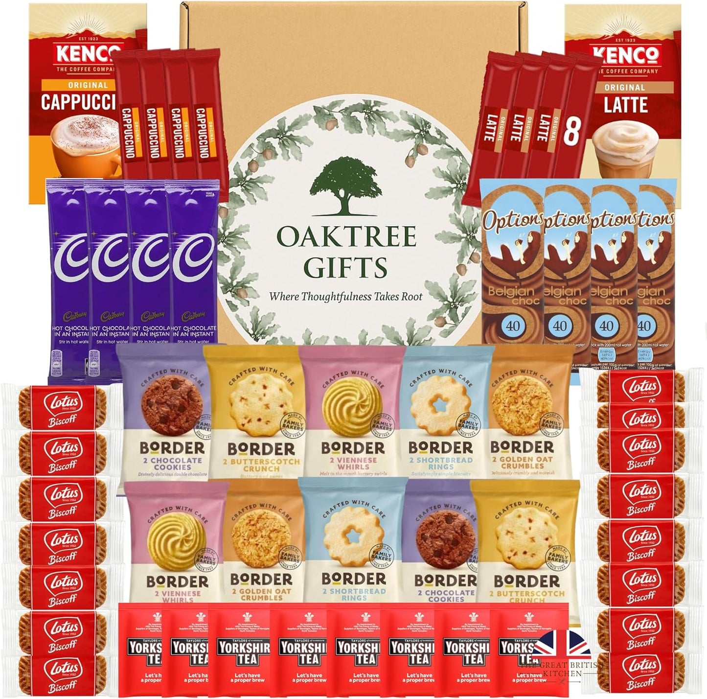 Coffee Hamper Gift Set with Tea, Hot Chocolate and Biscuits Ð Premium 49pc Assortment of Instant Coffee, Chocolate & Tea Ð Coffee and Biscuits Gift Set by TGBK