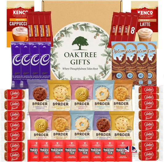 Coffee Hamper Gift Set with Tea, Hot Chocolate and Biscuits Ð Premium 49pc Assortment of Instant Coffee, Chocolate & Tea Ð Coffee and Biscuits Gift Set by TGBK