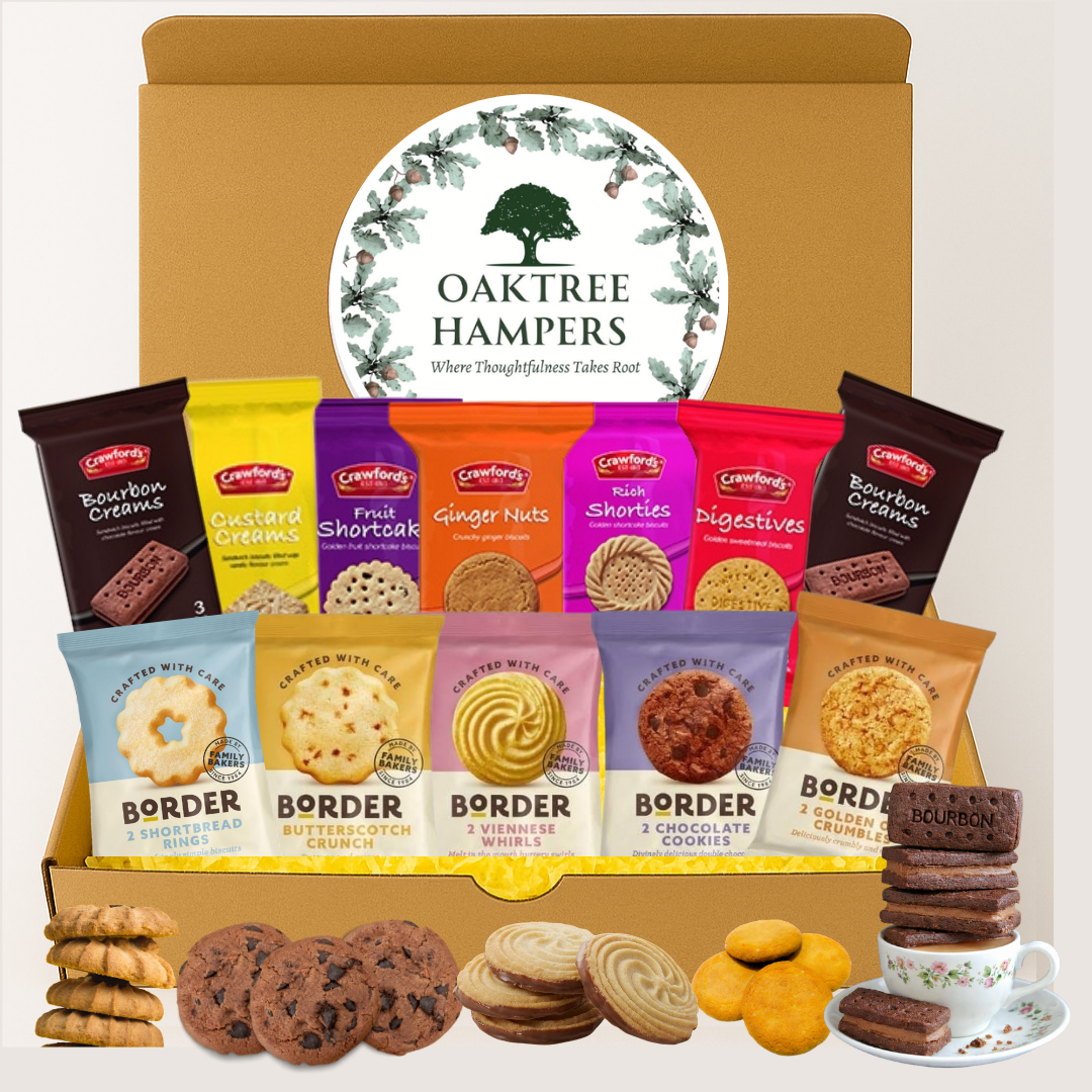 Assorted Biscuits Gift Set Biscuit Hamper Includes 12 Packs of Premium Crawfords & Border Biscuits (31 Singles Total) for Tea Time, Picnics, Gifting or Snacks | British Biscuits Gift Set