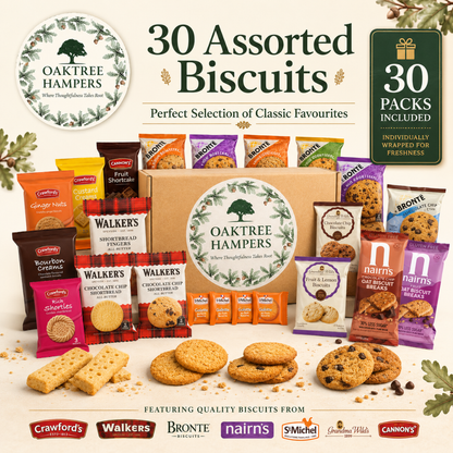 Ultimate Biscuit Hamper Gift Set with Large Assortment of Premium Individually Wrapped Biscuits & Shortbread | Total of 30 Biscuits Treats for Birthday, Mother's Day & Thank You Biscuits Collection