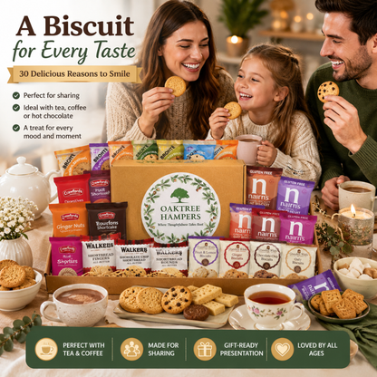 Ultimate Biscuit Hamper Gift Set with Large Assortment of Premium Individually Wrapped Biscuits & Shortbread | Total of 30 Biscuits Treats for Birthday, Mother's Day & Thank You Biscuits Collection