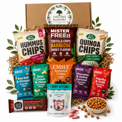 Premium Vegan Hamper Snack Box of Assorted Vegan Treats, Savoury Crisps and Sweets Ð 10 Delicious & Healthy Snacks Gift Box for Christmas, Birthday, Veganuary