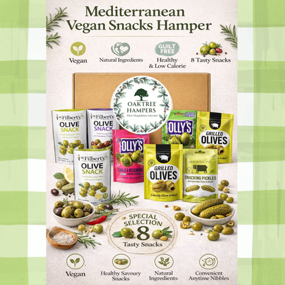 Olives & Snacking Pickles Variety Pack - 8 Premium Healthy Snacks for Adults Savoury Snacks with Ollys Olives & Serious Pig Snacking Pickles | Briny Snack Selection Box | No Oil No Mess Olive Gift Set